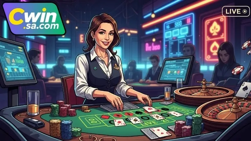 Casino live dealer - Trải nghiệm sòng bạc ngay tại nhà bạn 3 Ưu điểm khi chơi casino live dealer tại CWIN